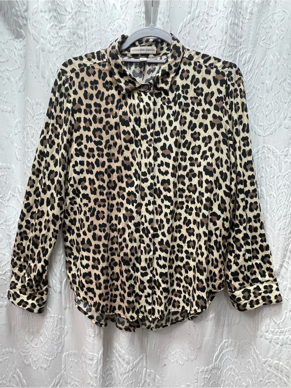 Alexander Jordan Leopard Print Button-Down Shirt - Cream and Brown